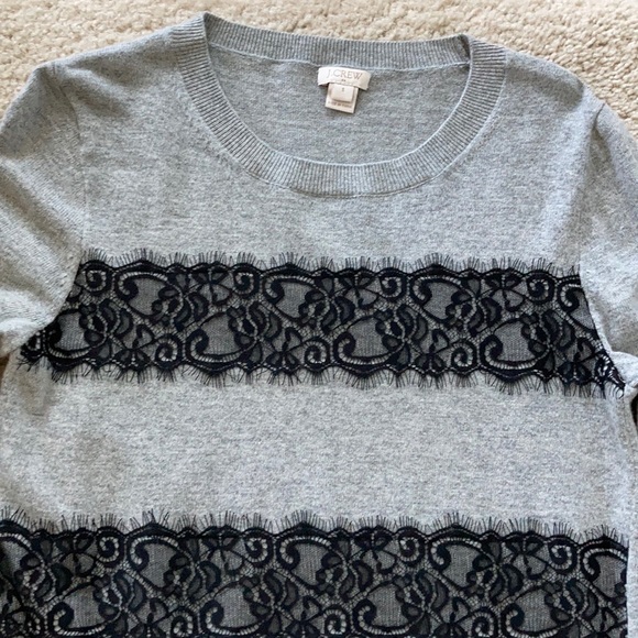 🚫SOLD🚫J. Crew Striped Lace Teddy Sweater - Picture 3 of 5